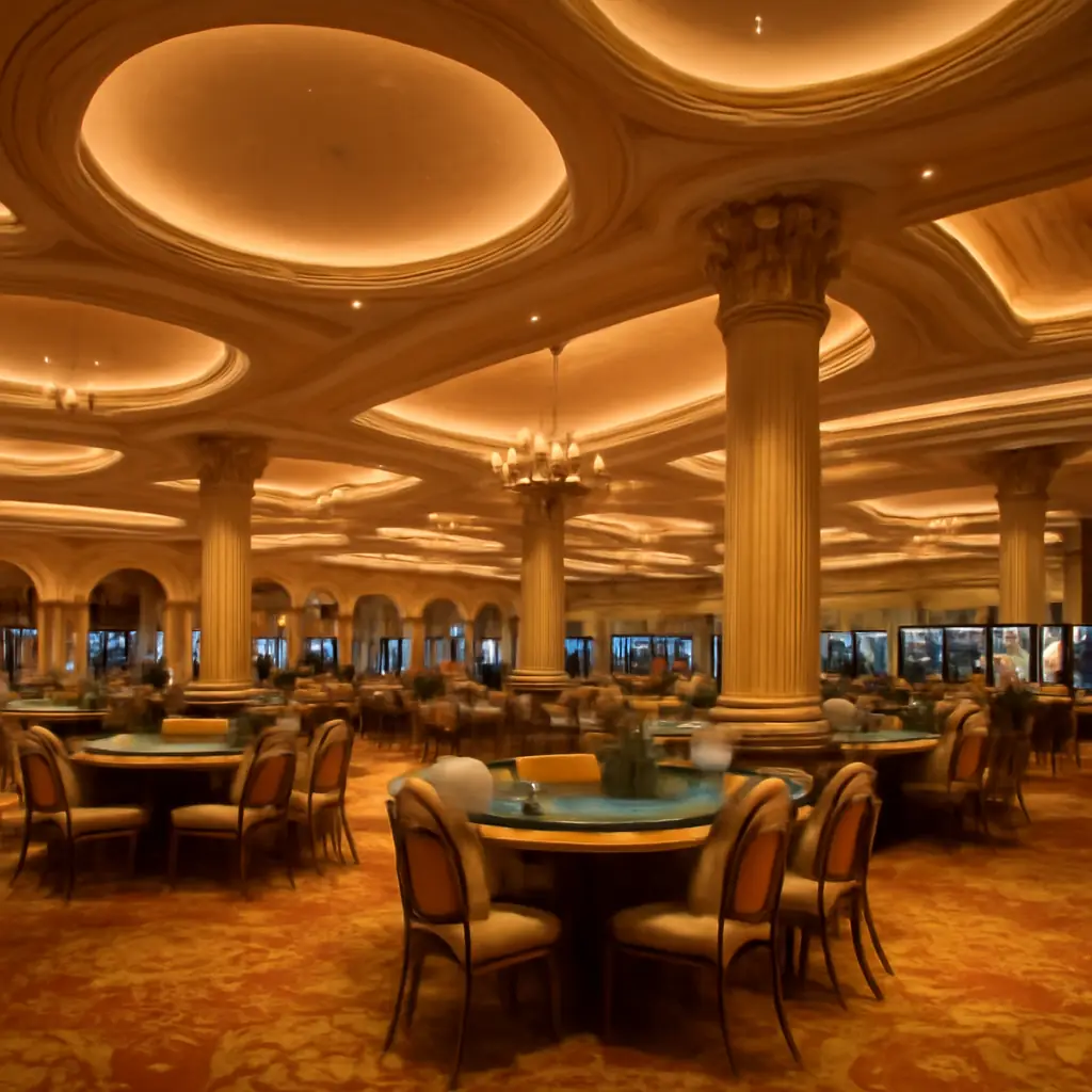 Elegant gaming floor with warm ambient light
